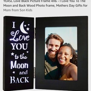 Black Picture Frame with 'I Love You to the Moon and Back' Design